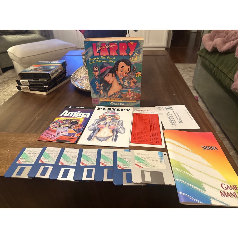 Leisure Suit Larry 5 Amiga Big Box Sierra Video Game Passionate Patti Retro PC